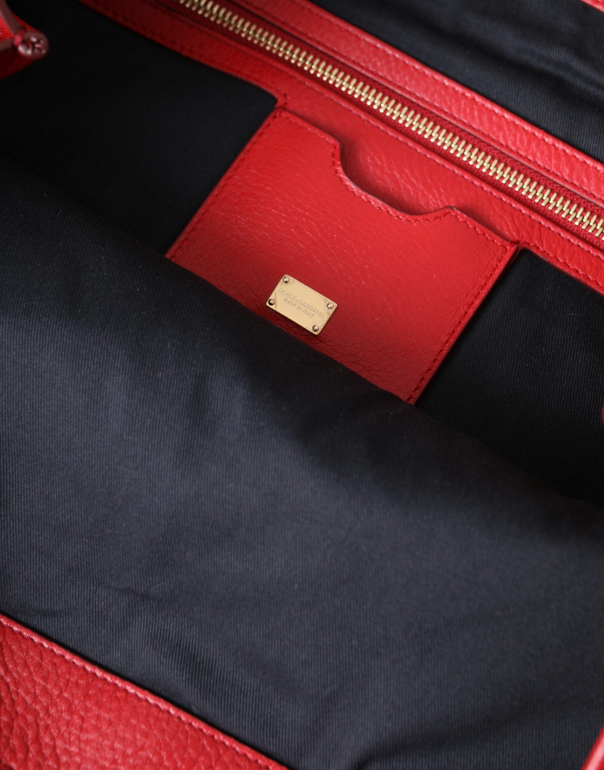 Dolce & Gabbana Kırmızı Deri #DGFamily Patch Tote Çanta